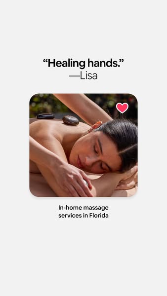 This ad uses a customer testimonial to promote in-home massage services. It aims to generate interest by highlighting th