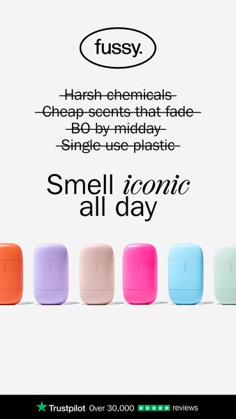 This ad for Fussy deodorant highlights what differentiates the brand from other brands in the same category. The ad call