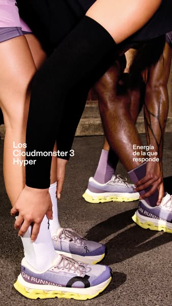 An image showing the Cloudmonster 3 Hyper athletic shoes worn by a group of athletes.