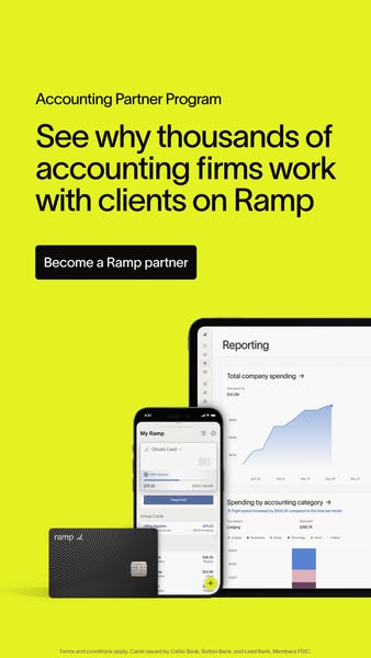 This ad promotes Ramp's Accounting Partner Program. The ad features a headline that says "See why thousands of 