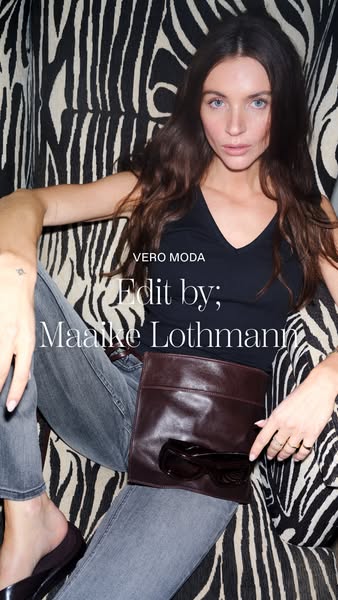 An ad featuring model Maalke Lothmann in a Vero Moda campaign. She is seen wearing several items of clothing from the br