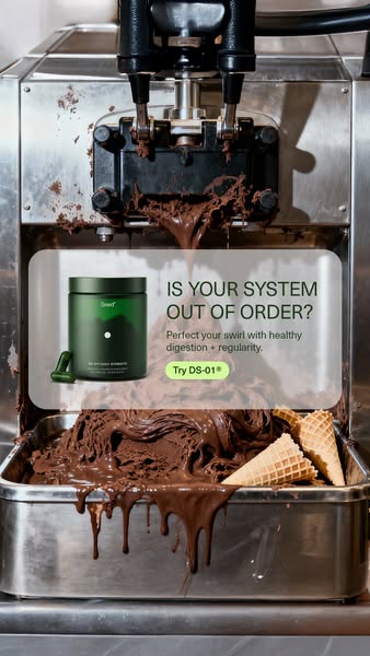 This image ad features a product from Seed sitting in front of an ice cream machine. The ad asks "Is your system ou