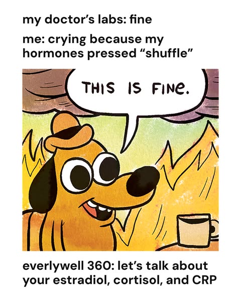 This image ad uses a popular meme format to humorously address concerns about hormone levels and promote Everlywell'