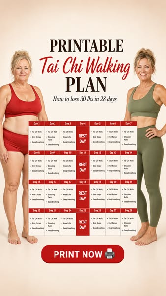 This ad features a woman in workout clothing before and after a weight loss journey. In between the images is a workout 
