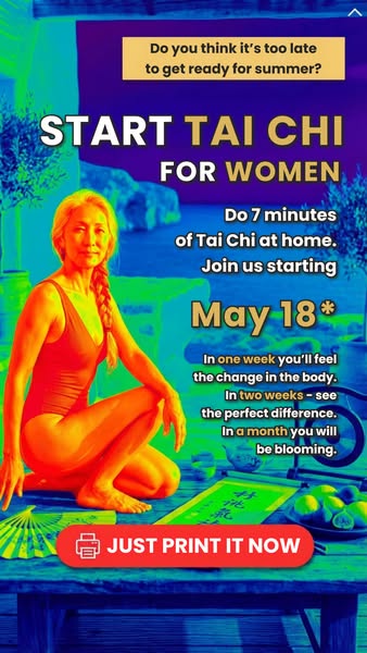 This ad is for Tai Chi for women. The ad highlights that in one week you'll feel a change in your body. In two weeks