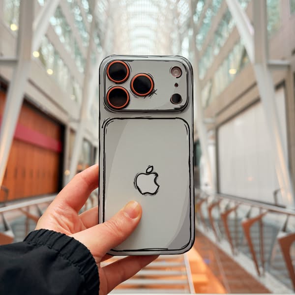 This ad showcases a phone case with a cartoon outline design, emphasizing its unique aesthetic.