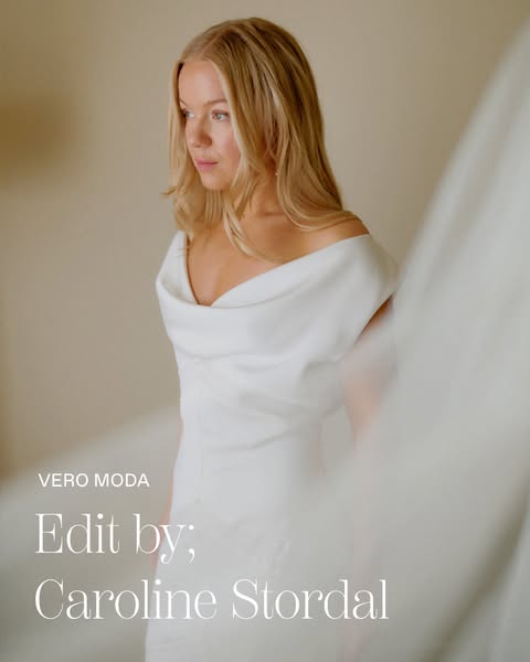 This image ad promotes VERO MODA's collection designed in collaboration with Caroline Stordal. The ad features a wom