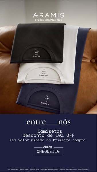 This image ad for Aramis promotes a sale on T-shirts, offering 10% off the first purchase with a coupon code.