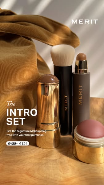 This ad for Merit promotes "The Intro Set" while also offering a free gift with the first purchase.