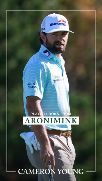 This image ad showcases professional golfer Cameron Young and is promoting the Aronomink golf club. The ad highlights th