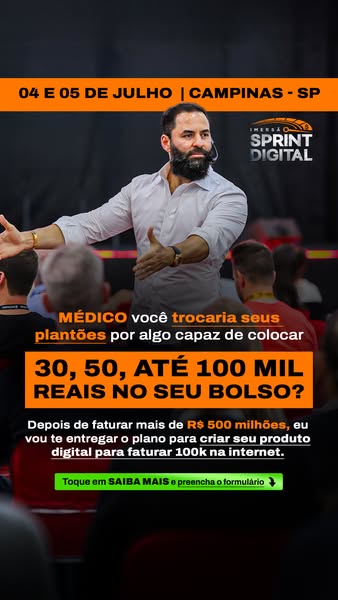 This image ad promotes an event, "Sprint Digital", for doctors to learn how to create a digital product. The a
