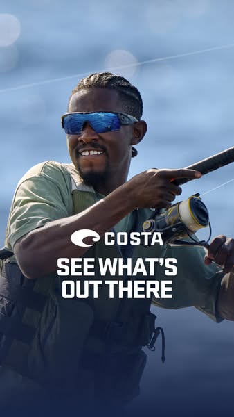 An image ad for Costa sunglasses featuring a man fishing.