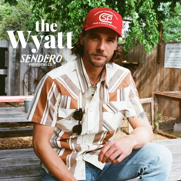 This image ad showcases the brand Sendero Provisions Co. and their 'Wyatt' shirt, presenting an authentic wester
