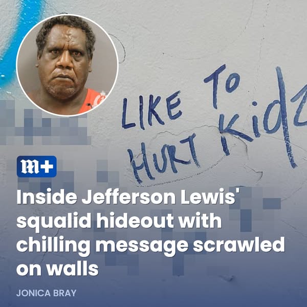 This ad contains a news article about Jefferson Lewis, whose hideout contains a chilling message scrawled on the walls. 