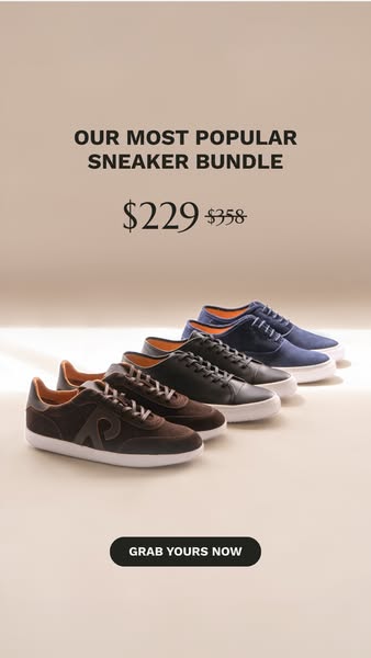 The image promotes a sneaker bundle that is currently on sale.