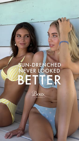 This ad features two women in bikinis and promotes the brand Boux Avenue.