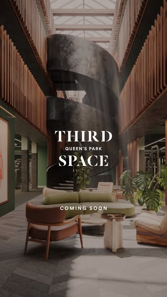 Image ad for Third Space Queen's Park, advertising that it is "Coming Soon."