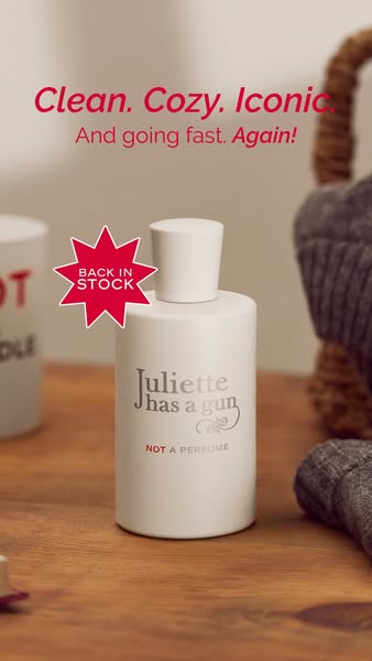 This ad for Juliette has a Gun perfume highlights the product's clean and cozy scent profile, while also emphasizing