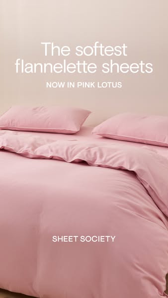 This ad is advertising the softest flannelette sheets, which are now available in the color Pink Lotus.