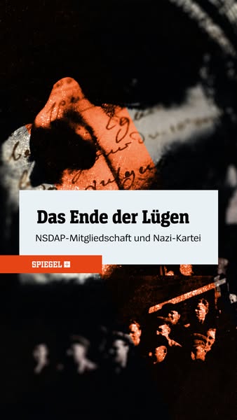 A starkly lit image ad for an article about the Nazi party.