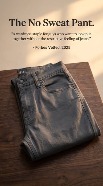 This ad features a pair of men's pants with a testimonial from Forbes promoting the product as a comfortable alterna
