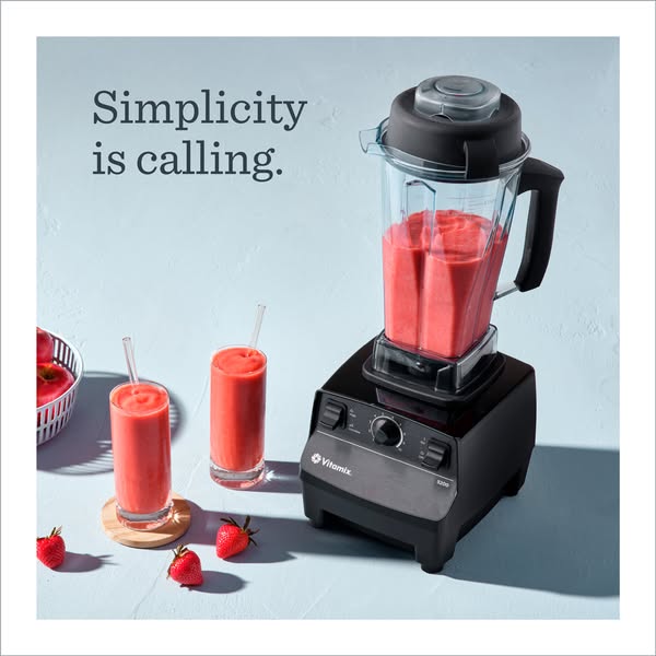 This ad highlights the simplicity of the Vitamix blender and the healthy outcome of making a smoothie.