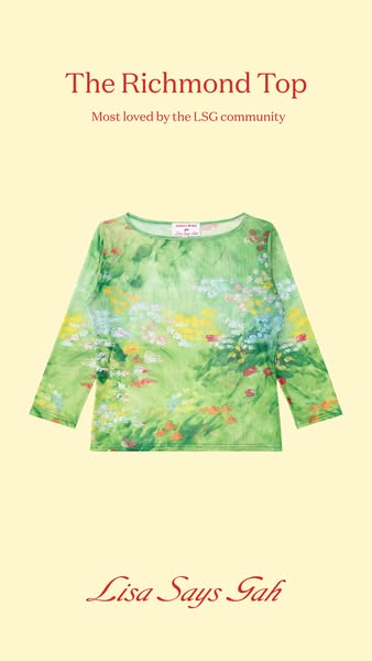 This ad showcases the Richmond Top by Lisa Says Gah, highlighting its popularity within the LSG community.
