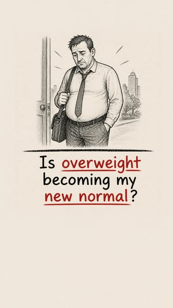 This ad is designed to address the concern of gaining weight and normalizing being overweight, which is conveyed through