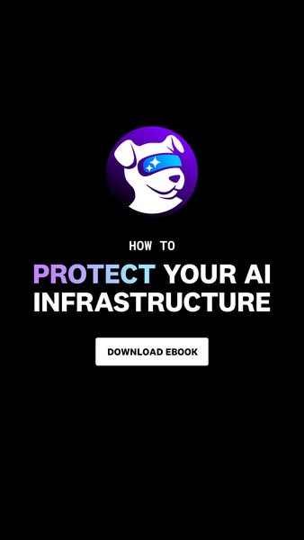This ad promotes an ebook that teaches viewers how to protect their AI infrastructure.