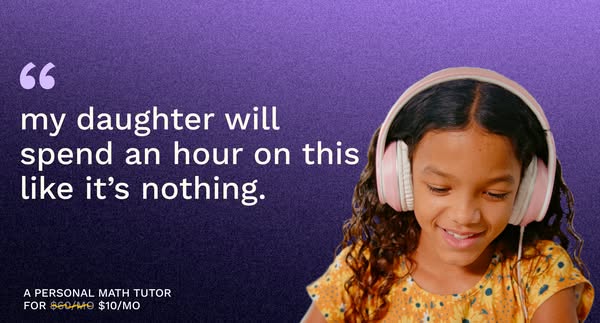 This image ad features a quote from a parent about how much their daughter enjoys using the product, which is a personal