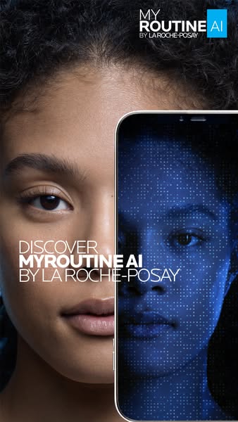 This ad showcases La Roche-Posay's My Routine AI, highlighting its ability to provide personalized skincare recommen