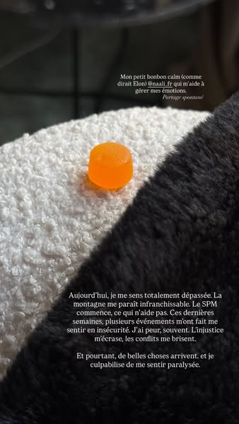 This ad features a personal testimonial about a product that helps the user manage their emotions. The ad is designed to