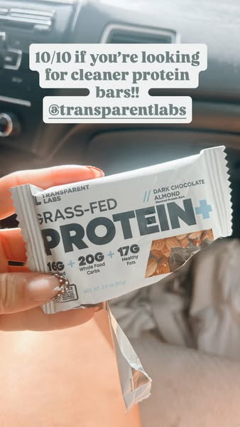 This ad features a person holding a Transparent Labs protein bar and recommending it to viewers looking for cleaner prot