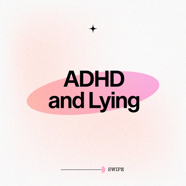 This ad is for a carousel post about ADHD and lying. The first slide introduces the topic.