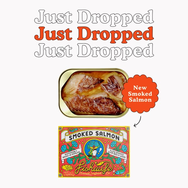 Image advert announcing Fishwife's new smoked salmon product.