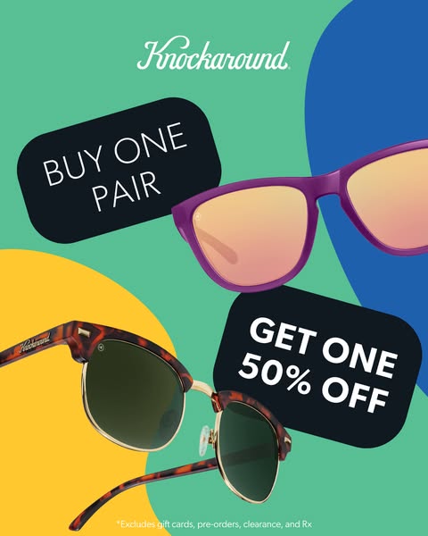 Image ad for Knockaround sunglasses featuring a limited time offer.