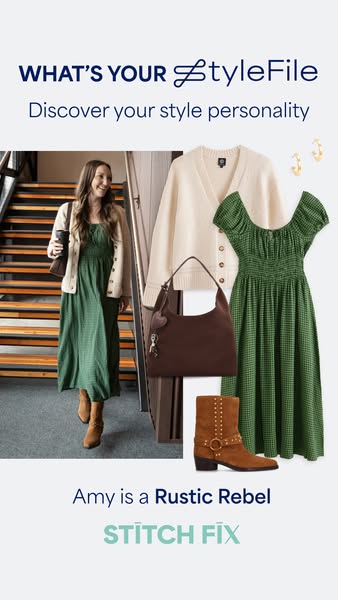 This ad showcases a variety of clothing items and accessories that can be purchased from Stitch Fix. The ad asks the vie