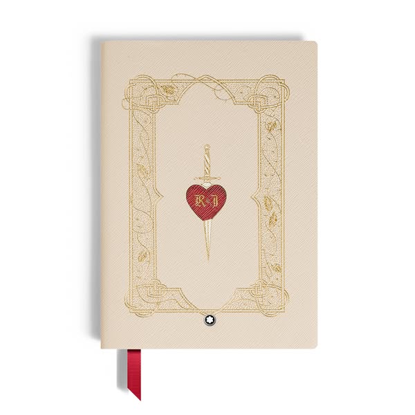 This ad features a Montblanc notebook and emphasizes the brand's luxury aesthetic by utilizing a minimal image.