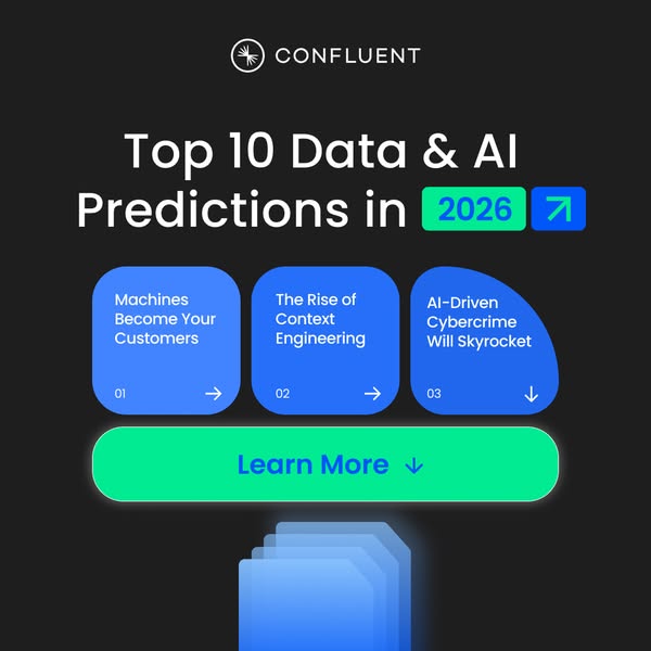 This ad from Confluent lists the top ten data and AI predictions in 2026. The ad has three predictions listed and a butt