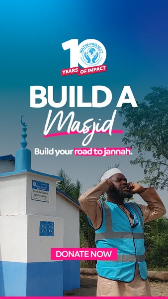 This image ad by MATW-PROJECT is for building a Masjid and asks for donations.