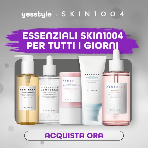 This ad showcases a range of SKIN1004 Centella products available at YesStyle, emphasizing their suitability for daily u