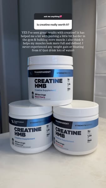 This ad uses a customer testimonial to promote Transparent Labs Creatine HMB supplements. The ad highlights the benefits