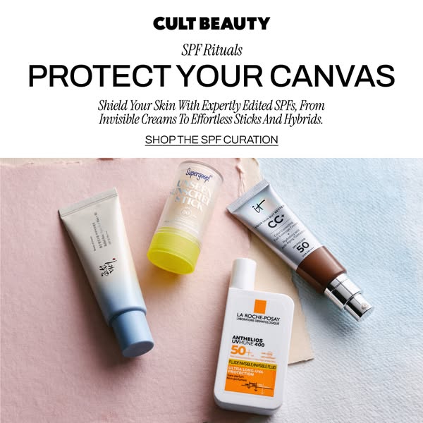 This ad is promoting an SPF collection from Cult Beauty featuring multiple SPF products. The ad emphasizes protecting yo