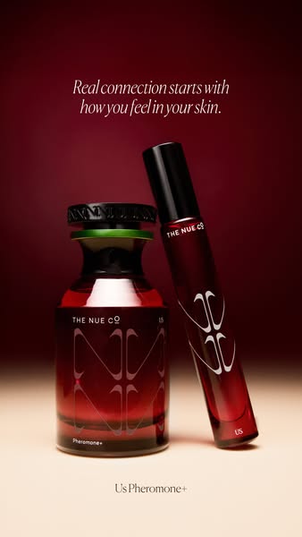 This ad features two products from The Nue Co., the Us pheromone fragrance and a pheromone+. The ad utilizes the headlin