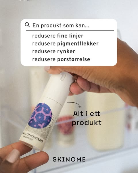 The ad aims to highlight the multiple benefits of SKINOME's AL Concentrate. It emphasizes its ability to reduce fine