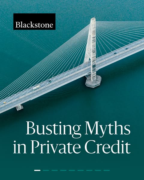 This image ad for Blackstone is meant to promote their expertise in the area of private credit. It aims to debunk common