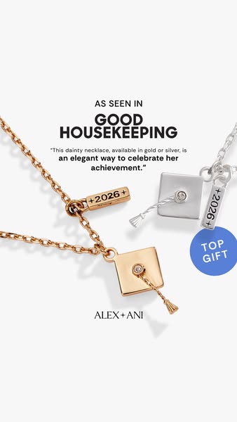 This ad showcases Alex and Ani necklaces and mentions that they have been featured in Good Housekeeping. The necklaces h