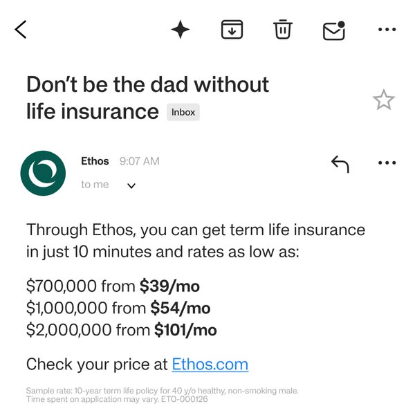 Ethos Life ad