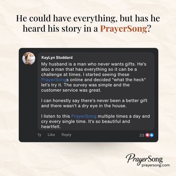 This image ad features a customer testimonial shared in the style of a Facebook post. The ad asks if the viewer has hear