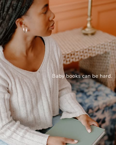 This ad highlights the frustration many people experience with baby books, and positions their product as the solution t